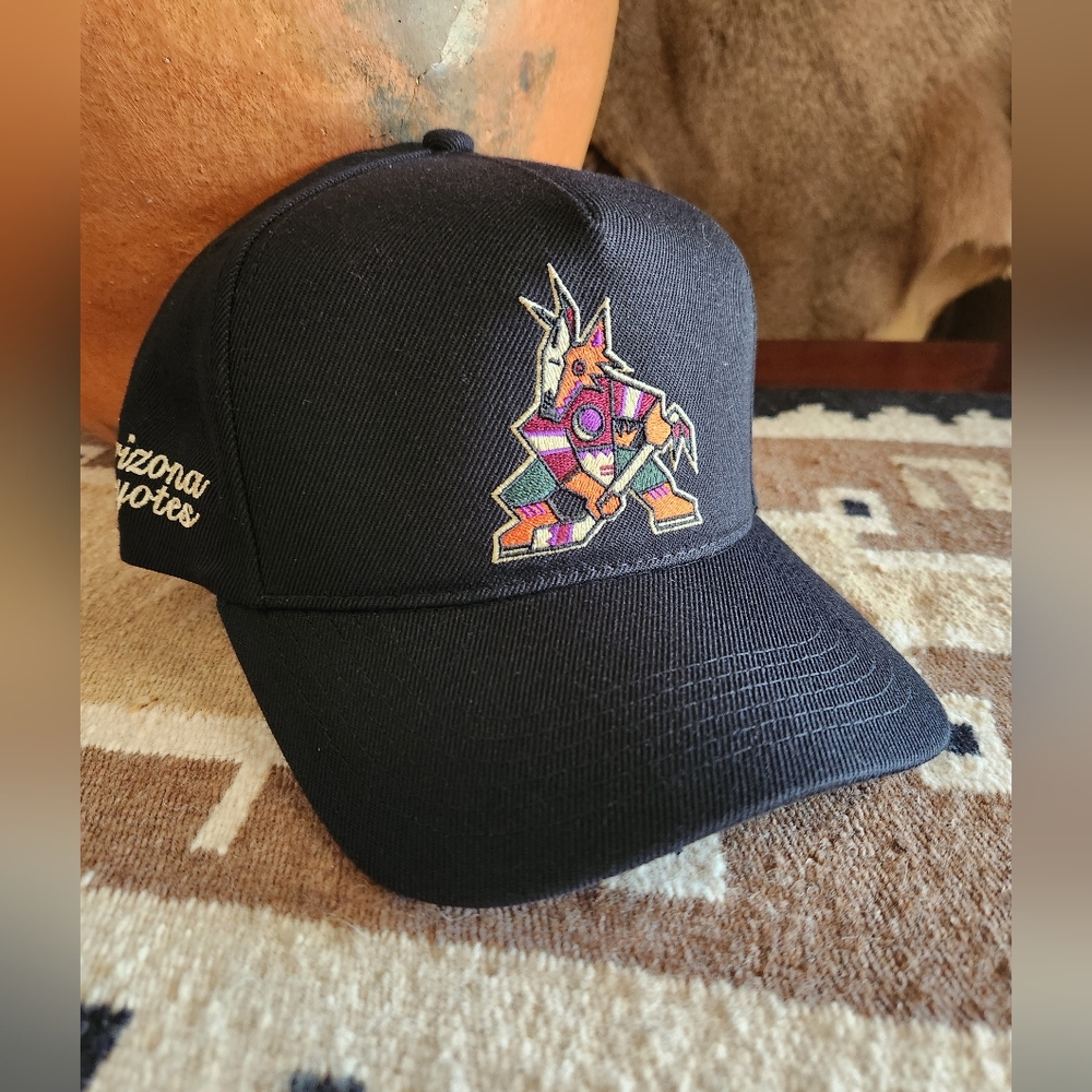 Arizona Coyotes Utah Mammoth Black Kachina Logo Adjustable Hat NEW